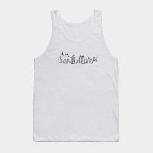 Barcelona Skyline in One Line Tank Top